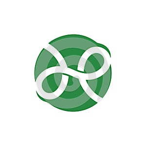 Circle letter dp thread knot design logo vector