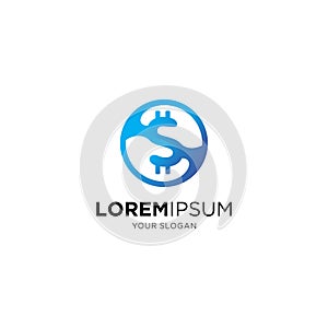 Circle letter S dollar