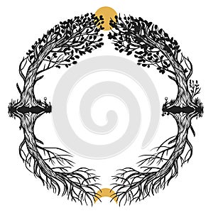 Circle of life. Vector hand drawn illustration