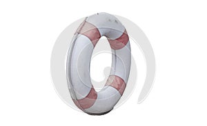 A circle lifebuoy old isolated on white backgrounds.life saver.