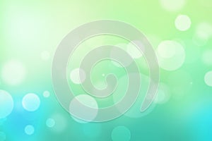 Circle light bokeh green sea blue abstract background