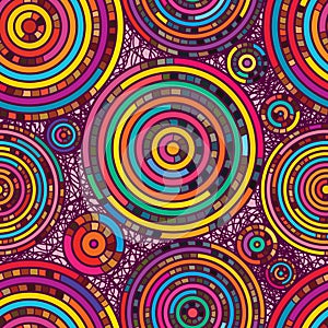 Circle line random color seamless pattern photo