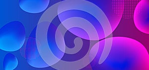 Circle liquid background with trendy colorful liquid shapes gradient modern and futuristic design 3d style. Blue and purple