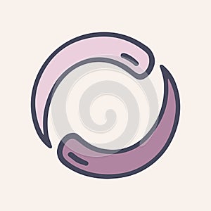 Circle loading color vector doodle simple icon