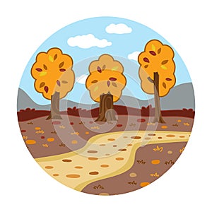 Circle locations, little landscape (autumn day in the woods)