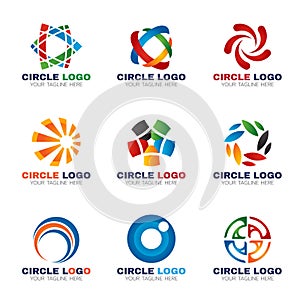 Circle logo for business vector set design