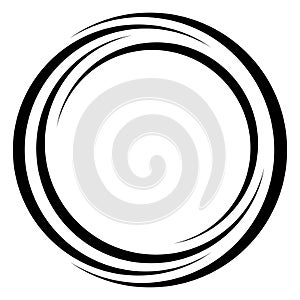 Circle logo, digital target round, shape swirl orbit, loop globe