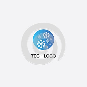 Circle logo technology illustration icon. vector design