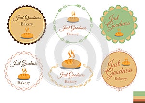 Circle logo template with bakery theme for business and personal use