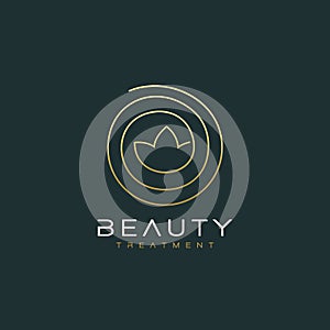 Circle Lotus Logo Design Vector