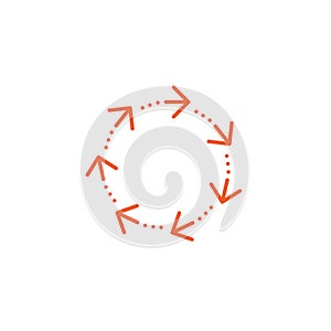 Circle made of arrows burron. refresh or repeat icon