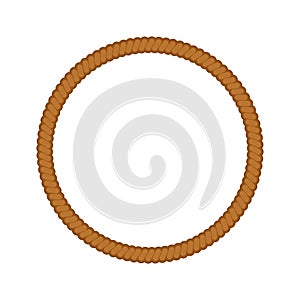 Circle made of rope isolated. round Frame cable vector illustration