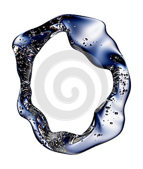 circle made with water on a white background