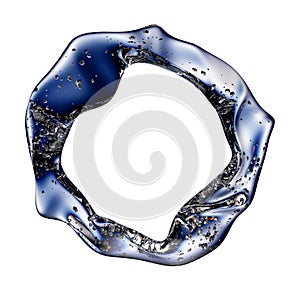 circle made with water on a white background