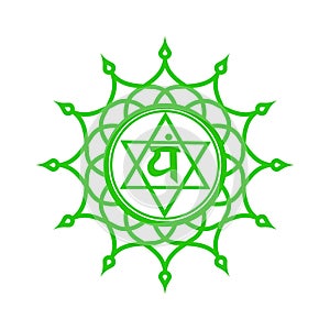 Circle mandala pattern. Anahata chakra.