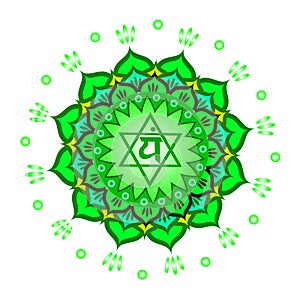 Circle mandala pattern. Anahata chakra vector illustration