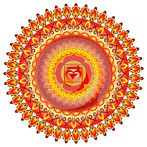 Circle mandala pattern. Muladhara chakra. photo