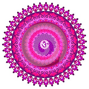 Circle mandala pattern. Sahasrara chakra.