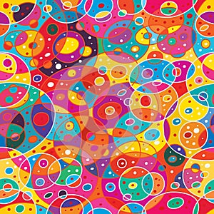 Circle many near abstract seamless pattern