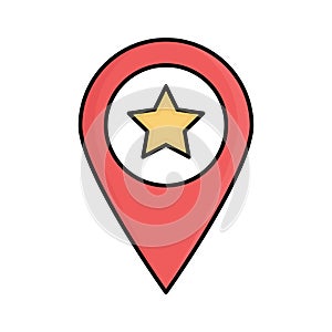 Circle map pin Line vector icon which can easily modify or edit