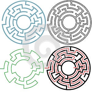 Circle Maze Puzzle 3 Variations Solution