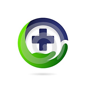 Circle medical care logo symbol