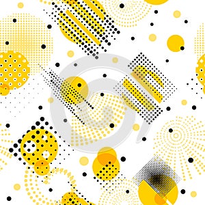 Circle memphis abstract pattern. Geometric perforation circles, minimalism style print. Rounded repeated art, black