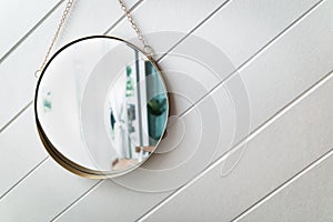 Circle mirror on a white background