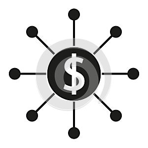 Circle of money icon. Element of banking icon for mobile concept and web apps. Thin line icon for website design and development,