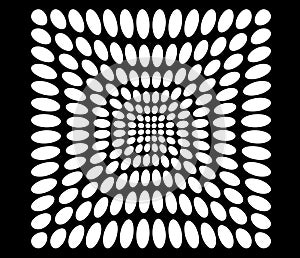 Circle mosaic, grid, mesh with distort, deform effect