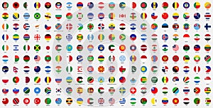 Circle national flags of World countries