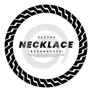 Circle necklace. Chain round frame. Chainlet design element. Border frames. Vector Illustration