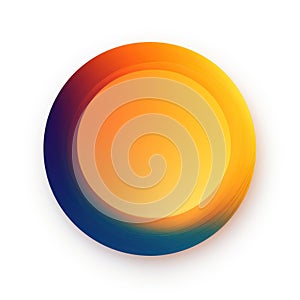 A circle with an orange and blue swirl