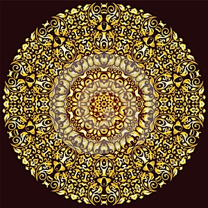 Circle Ornaments and Mandala Gold pattern