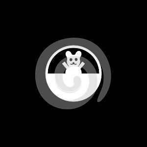 Circle panda vector logo design . Panda icon