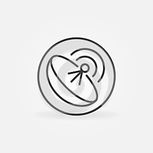 Circle with Parabolic Antenna Dish vector concept line icon