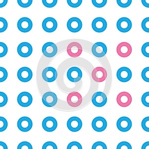 Circle pattern. Vector illustration of circles and zeroes seamless pattern. Noughts and crosses background