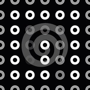 Circle pattern. Vector illustration of circles and zeroes seamless pattern. Noughts and crosses background