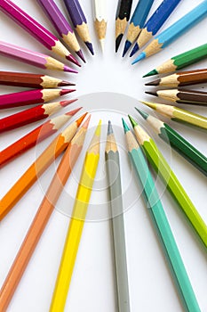 Circle pencils represent creativity.