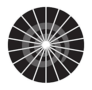 Circle pie chart, pie diagram icon from 2 to 20 sections. Simple, basic infochart, infographic template. Segmented circles,