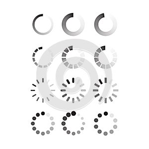 Circle progress bar loader. Round cyclic icon.