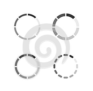 Circle Progress Loading Icons, Isolated Circular Vector Symbols For Web Interface, Downloading, Uploading Process
