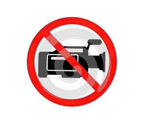 Circle Prohibited Sign For No VDO Camera