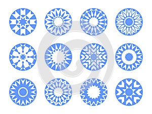 Circle Radial Design Elements. Abstract Decorative Icons Set