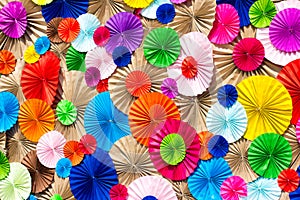 Circle radial pattern origami paper craft colorful