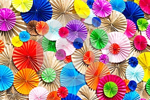 Circle radial pattern origami paper craft colorful