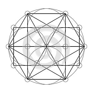 Circle, rectangle graph. Scared Geometry Vector Design Elements.