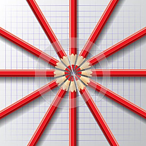 The circle of red crayons