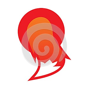 Circle red fox tail logo design