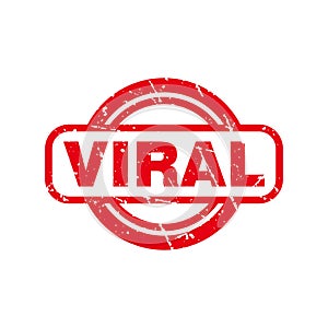 Circle red grungy viral stamp template vector